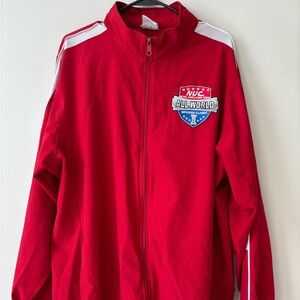 Vintage Red Nuc All World Gridiron Classic windbreaker Preppy Jacket 2XL Tall